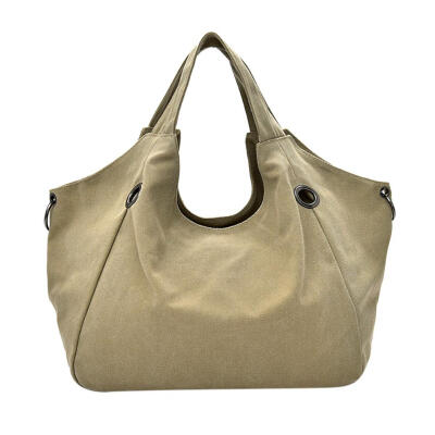 

Large Capacity Shoulder Handbags Women Solid Color Canvas Top-handle Bags