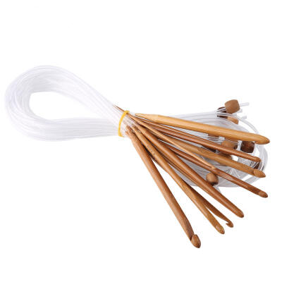 

Greensen 12pcs Carbonized Bamboo Afghan Tunisian Crochet Hooks Set Carpet Rug Weave Knitting Needles