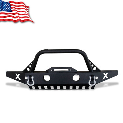 

Rock Crawler Rear Bumper WD-ring & 2" Hitch Receiver for Jeep Wrangler 07-18 JK