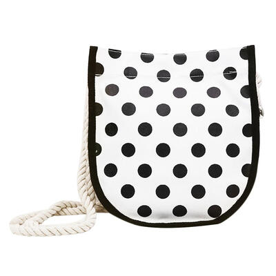 

Canvas Messenger Bag Dots Women Girls Shopping Casual Shoulder Flap Totes