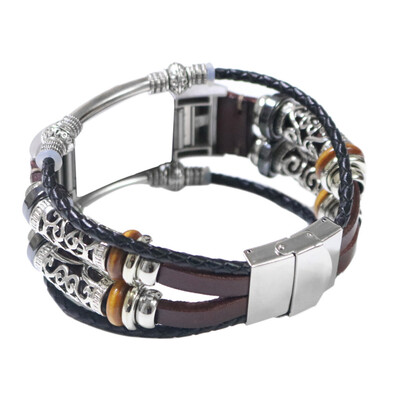 

〖Follure〗Replacement Leather Wristband Band Strap Bracelet For Fitbit Charge 2 BK