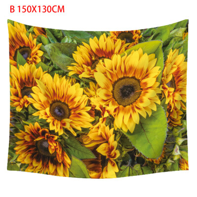 

Toponeto Sunflower Tapestry Forever Wall Hanging Warm Golden Yellow And Green Wall And Home Decor