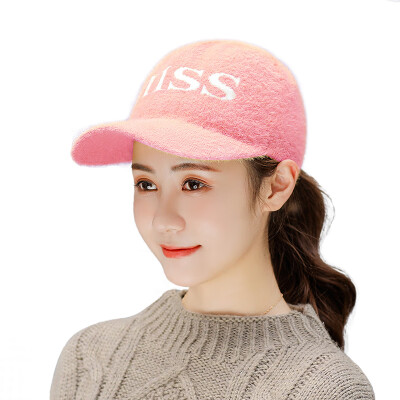 

2019 South Korean autumn&winter new baseball cap womens fashion letter mink hair warm fashion womens cap wholesale