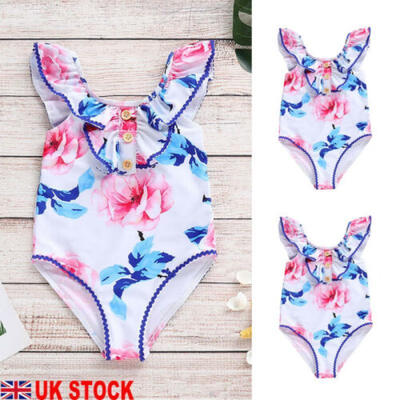 

UK 1-5Y Kids Baby Girls Floral Bikini Swimwear Swimsuit Bathing Suit Beachwear