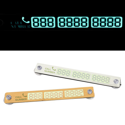 

Temporary Car Parking Card Telephone Number Card Notification Night Light Sucker Plate Car Styling Phone Number Card