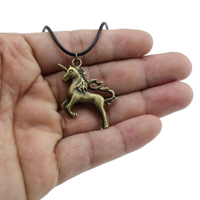 

Vintage Unicorn Necklace Alloy Silver Bronze Unicorn Clavicle Chain Pendant Necklace Perfect Gift for Girls or Boys