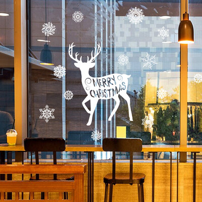 

Tailored Christmas Living Room Xmas Santa Claus Snowman Elk Wall Stickers Window Decor