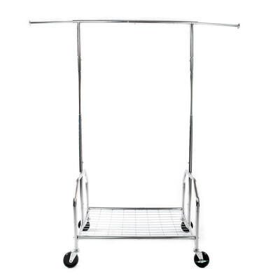 

Single Commercial Grade Heavy Duty Cloth Rolling Garment Mesh Rack Hanger Holder
