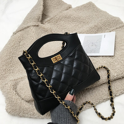 

Hong Kong style new texture rhomboid chain bag girl 2019 new Korean version 100 lap fashion single shoulder slant bag