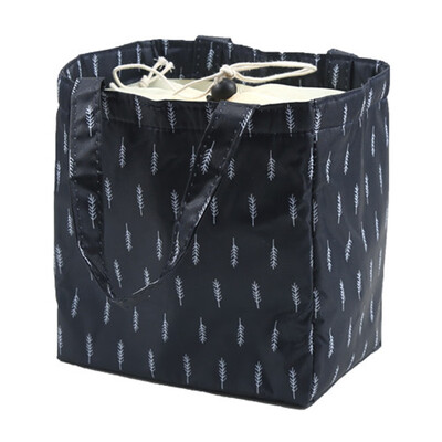 

guangxichuangshengxinfu Small Insulated Lunch Box Bags Insulated Cold Canvas Stripe Picnic Carry Case Thermal Portable Lunch Bag