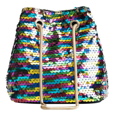 

Shining Sequin Mini Bucket Bag Women Chain Crossbody Messenger Shoulder Bag
