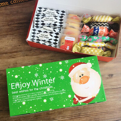 

Cute Cartoon Christmas Cookie Packaging Red Cookie Package Bakery Box Kids Cardboard Boxes
