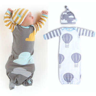 

100Cotton Newborn Baby Infant Swaddle Wrap Blanket Sleeping Bag Hat 0-12Month
