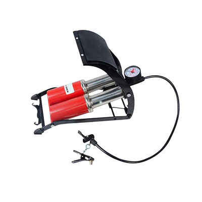 

Portable Steel Double Cylinder Pedal Mirror Barometer Pump Car Bike Air Foot Pump with Gauge Tire Ball Inflator