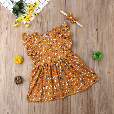 

Toddler Kids Baby LittleBig Sister Floral Romper Bodysuit Party Dress Clothes