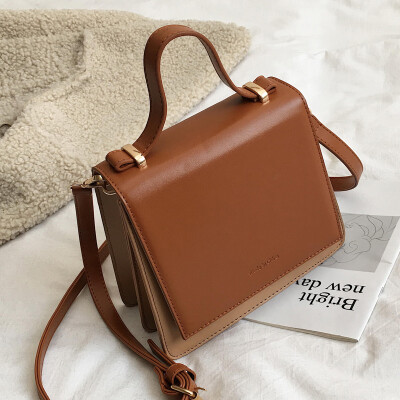 

Small bag women 2019 new tide Korean version of simple contrast color shoulder bag retro fashion diagonal small square bag