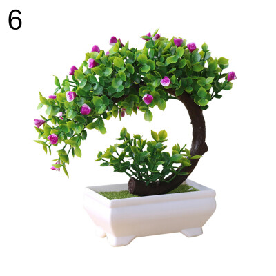 

Artificial Plant Bonsai Fake Flower Potted Ornament Home Hotel Garden Decor Gift