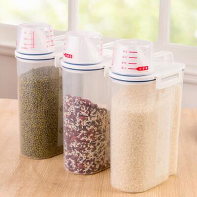 

2L Storage Box High Quality Plastic Dispenser Storage Box Kitchen Food Grain Rice Container