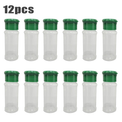 

100ml Pepper Shakers Seasoning Jar Can Kitchen Non-toxic Plastics Bottles12pcs