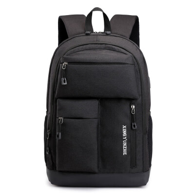 

Shoulder Bag Male High School Students Backpack 16-inch Computer Bag Pure Black Harbor Trendy Bag