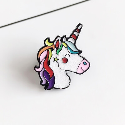

Attractive fashion Fashion Cartoon Unicorn Brooch Creative Dress Accessories Cartoon Christmas Brooch Charm Multi-Colour