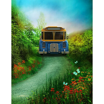 

Tourist Car Field Photo Backdrop 57FT Vinyl Fabric Cloth Digital Printing Photo Background s-2196