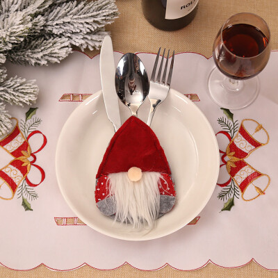 

Toponeto Christmas Decorative Tableware Fork Set Christmas Hat Storage Tool