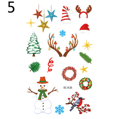 

Cartoon Christmas Elements Waterproof Temporary Tattoo Stickers Children Gift