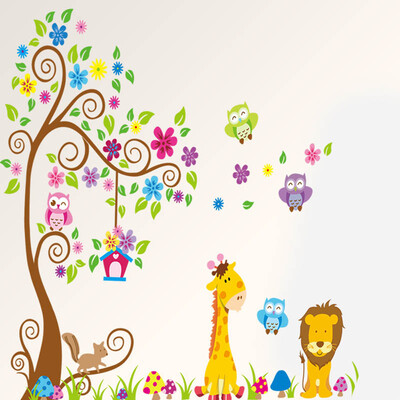 

〖Follure〗Nursery Wall Sticker Vinyl Owl Giraffe Animals Kids Decor Decal Stickers