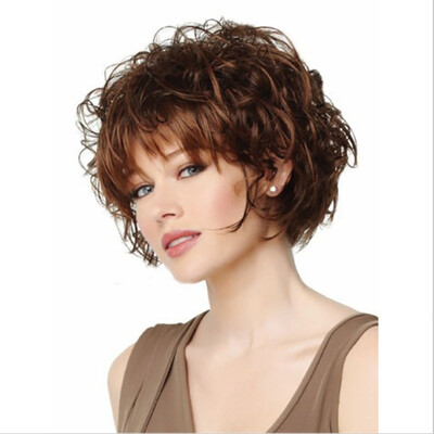 

Fashion Rose Net Short Curly Wig with Bang
