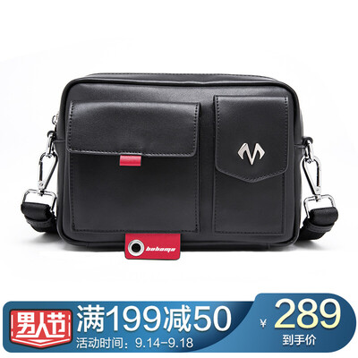 

BABAMA Tide brand original design leather mens shoulder bag casual Messenger bag multi-function mens fashion mens bag cross section leather backpack 908030101 black