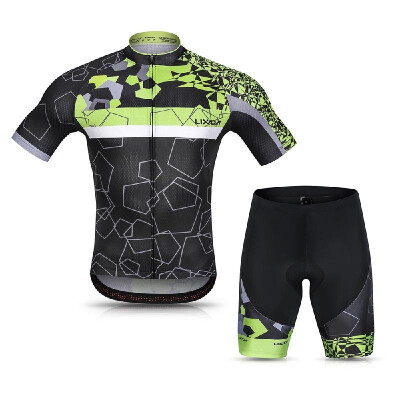 

Lixada Men Cycling Jersey Set Breathable Quick-Dry Short Sleeve Biking Shirt&Gel Padded Shorts MTB Cycling Outfit Set