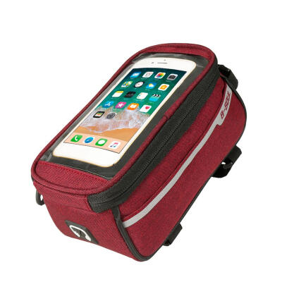 

Waterproof MTB Road Bike Front Tube Bag 6in Phone Touch Screen Saddle Bag