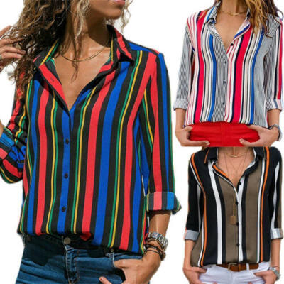 

US Women Fashion Long Sleeve Office Lady Chiffon Blouse Shirt T-Shirt Ladies Top