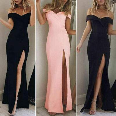

UK Womens Maxi Boho Summer Beach Long Skirt Evening Cocktail Party Dress New