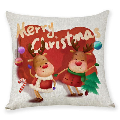 

Pillow Cover Christmas Tree Cartoon Sofa Cushion Case Protector 45x45CM Without Core