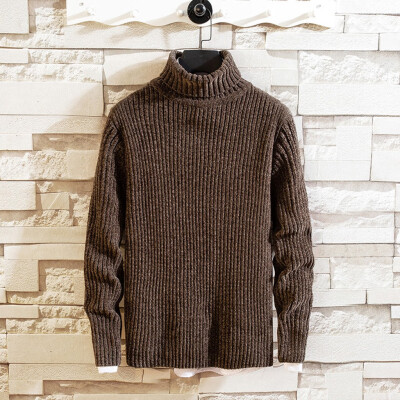 

Toponeto New Style For Men In Autumn And Winter High Collar Pure Color Knitted Sweater