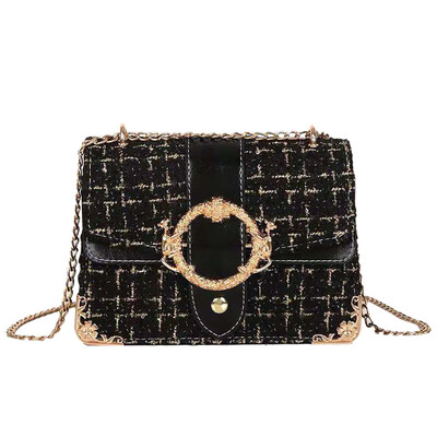 

Women Elegant Wool Crossbody Bag Luxury Chains Messenger Bag Designer Handbags Brand Ladies Crossbody Bag Bolsa Feminina YJ