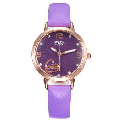 

Women Watches Dot Digital Dial Ladies Simple Quartz Wristwatch Solid Color Leather Strap Clock Dress Gift Zegarki Damskie