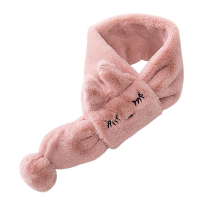 

Cute Pompom Winter Baby Scarf Bibs Rabbit Fur Neck Collar Kids Girls Solid Thick Warm Scarves