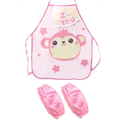 

〖Follure〗Kids Cartoon Bibs Apron Cuffs Suits Junior Chef Cook Painting Waterproof Apron