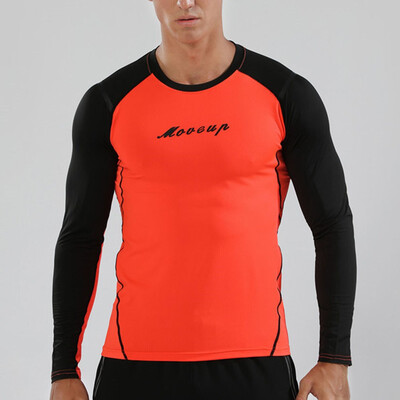 

Toponeto Men Fitness Print O-Neck Long Sleeve Bodybuilding Tight-drying Tops Blouses