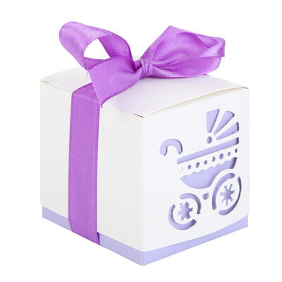 

10pcs Baby Cart Hollow Candy Box Creative Infant Full Moon Wedding Gift Box