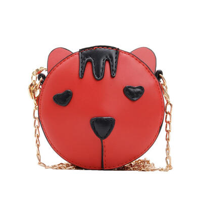 

Round Cute Animal Print Bags Kids Girls Shoulder Messenger Leather Handbag