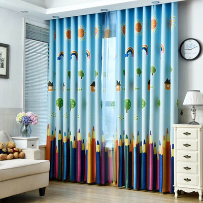 

New 270 x 100 cm Rainbow Pencil Pattern Curtain for Living Room Bedroom Window