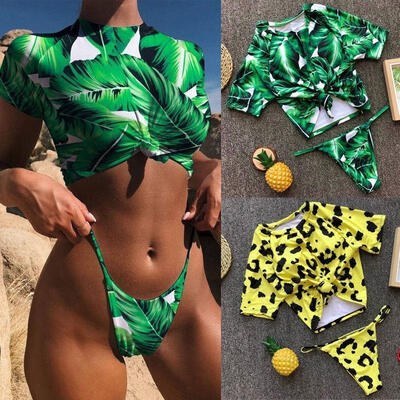 

Summer Fashion Printed Tee ShirtG-string Womens Girls Sexy Navel Cropped Tops