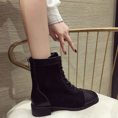 

All-in-one Martin boots England style autumn ins hot-looking hot-looking tie-on short-barrel boots&heavy-heel locomotiv
