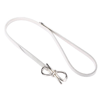 

New Fashion Women Belt Bow Clasp Front Stretch Skinny Elastic Belt Bowknot Waist Strap GoldSilver