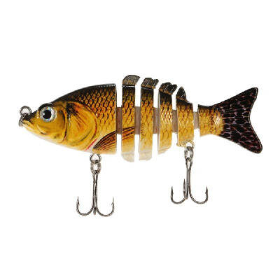 

85mm 11g 33" 6-segement Multi Jointed Fishing Life-like Hard Lure Minnow Swimbait Bait 2 Treble VMC Hooks