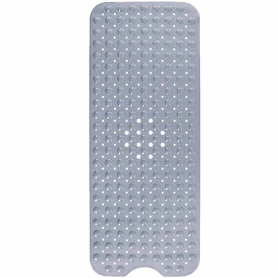 

Bath Tub Mat Long Anti Slip Bathroom Shower Grey Bathtub With Suction Cup New